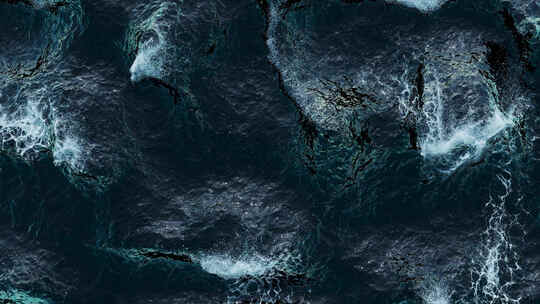 海浪和泡沫的3D渲染。美丽抽象的海洋背景