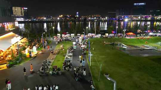 郑州金融岛夜景夜市合集城市建设4K