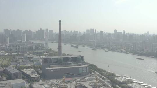 上海当代博物馆外观及周边由远及近航拍
