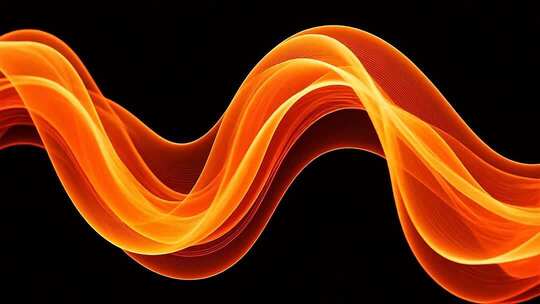 橙色动感波浪抽象素材