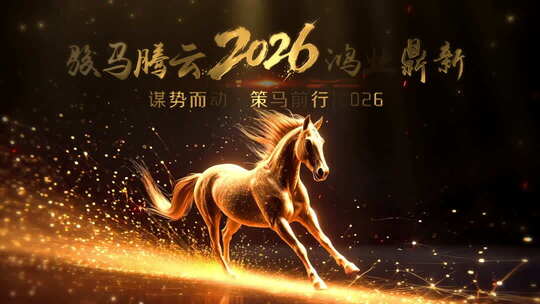 2026马年年会模板开场片头模板