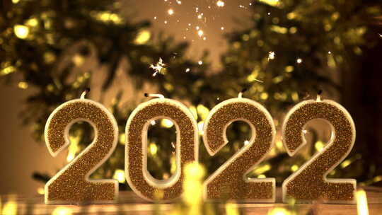 在家庆祝2022年新年