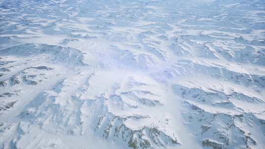 4K-鸟瞰白雪覆盖的雪山地形、北极