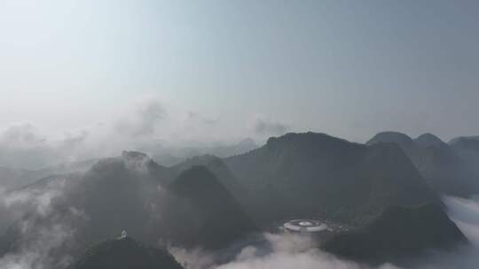 贵州喀斯特地貌丘陵航拍