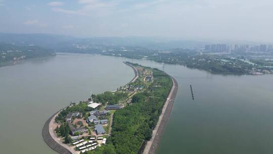 湖北宜昌长江风光葛洲坝航拍