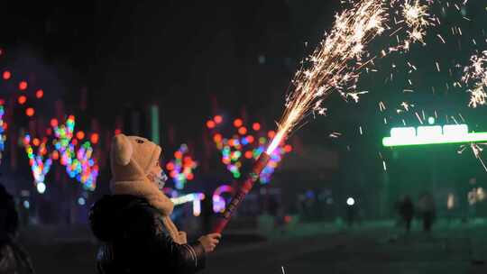 过年放烟花 新年氛围