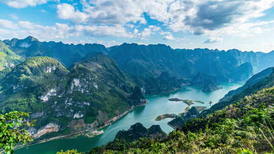 百色浩坤湖景区自然风光延时视频