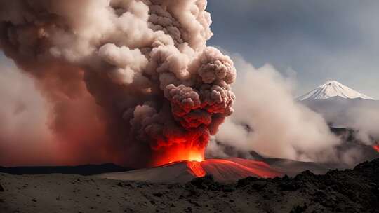 火山喷发壮观景象