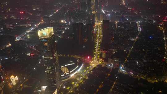 朦胧美 雨后城市夜景车水马龙延时