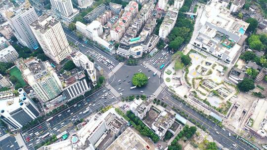 城市十字路口车流航拍延时福州乌山八一七路视频素材模板下载