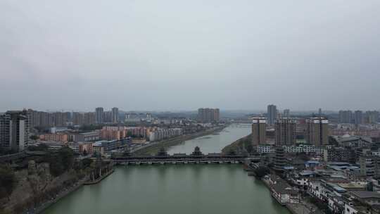 罗江廊桥、城市水域、古色古韵