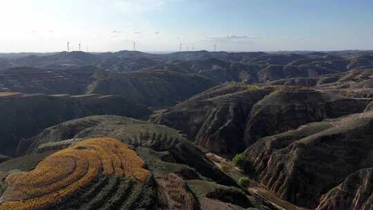 陕北黄土高原地貌视频素材模板下载