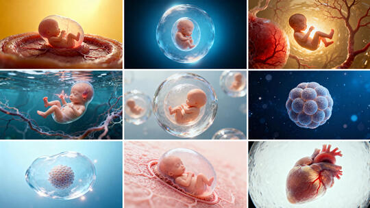 生命孕育过程动画 3D胎儿发育科学展示