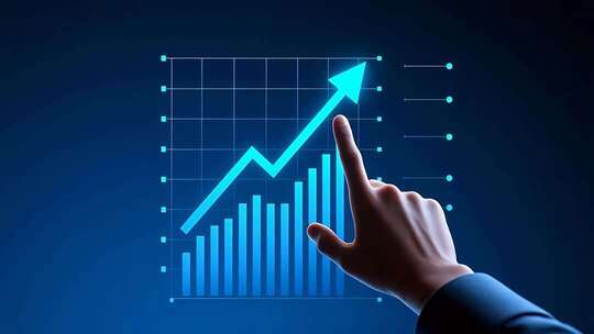 手指点击上升图表画面