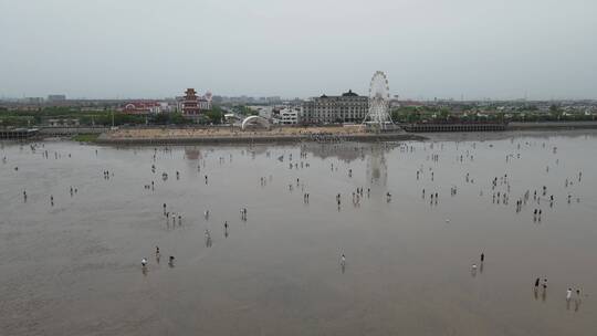 奉贤海滩奉贤渔人码头4K原素材