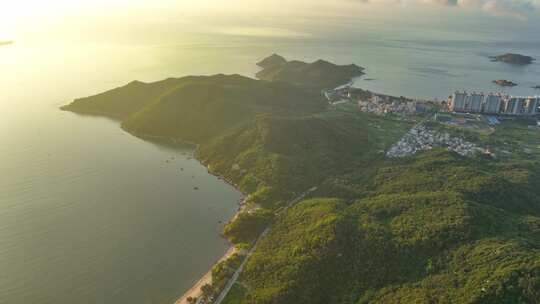 航拍汕头南澳岛大桥海滩