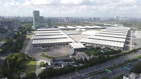 上海新国际博览中心4K航拍