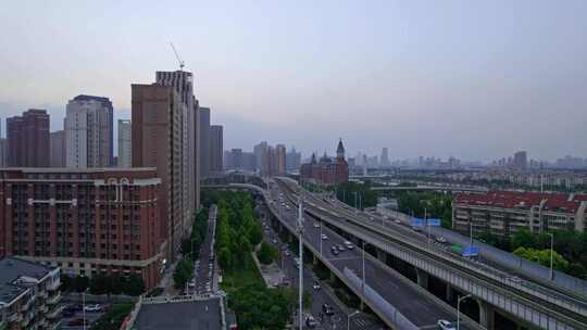 天津海河复兴门城市地铁轨道交通都市风景