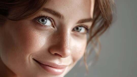 迷人微笑女性特写展现自信与魅力