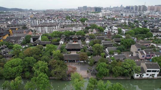 江苏苏州盘门景区4A景区航拍