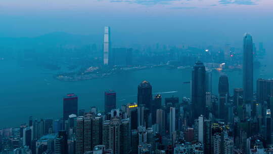 香港维多利亚港夜景延时