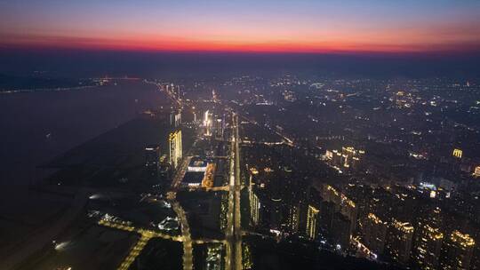 4K航拍延时—汕头市海滨路夜景