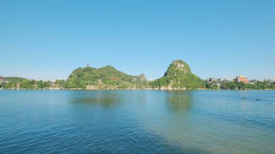 广西柳州百里柳江风景城市风光江景