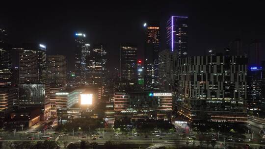 深圳南山区科技创新园夜景航拍