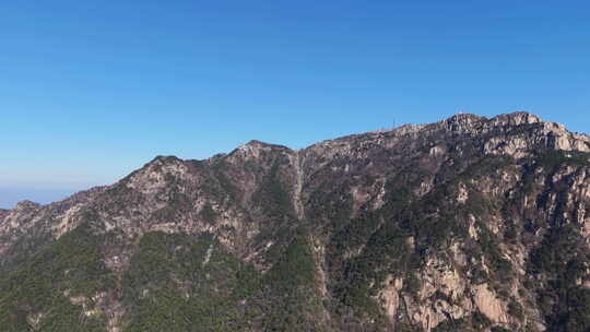 航拍泰安泰山山顶风景