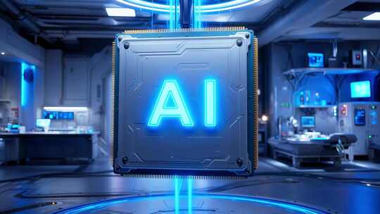 科技实验室中的人工智能芯片AI