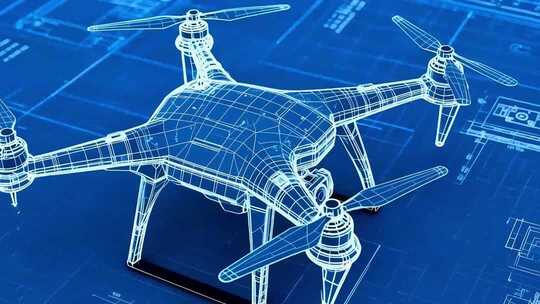 线框风格无人机3D模型展示