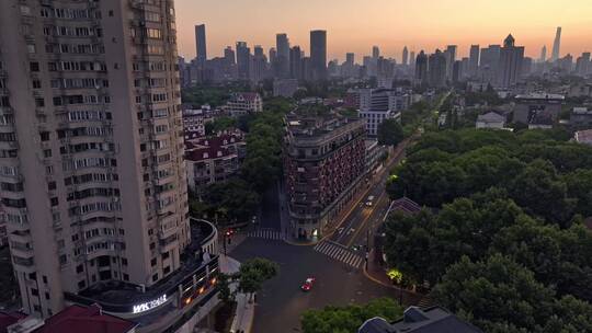 上海武康大楼武康路法式建筑最新4K航拍视频素材模板下载