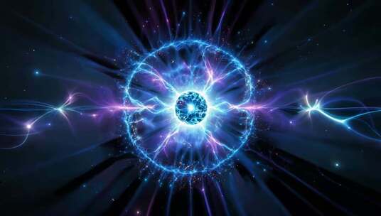 蓝色粒子光效能量球素材