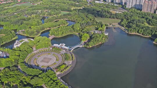 航拍上海世纪公园视频素材模板下载