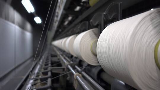 一家纺织厂的线生产视频素材模板下载