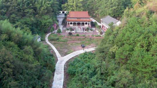 南岳衡山佛教圣地寺庙航拍-宇石禅寺