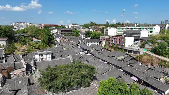 四川自贡仙市古镇航拍