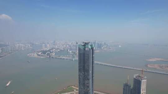 广东珠海横琴金融中心航拍