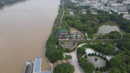 航拍江西赣州江南宋城4A景区