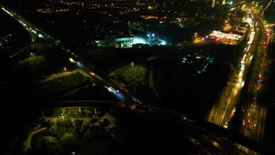 杭州下沙立交桥绕城高速夜景视频素材
