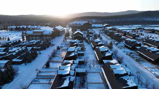 内蒙古敖鲁古雅鄂温克族乡雪景