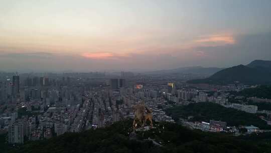 航拍福建泉州郑成功公园