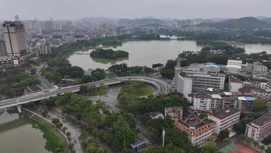 惠州西湖风景名胜风景区航拍视频素材模板下载