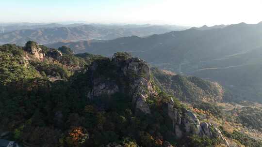 航拍辽宁千山秋季山脉风光