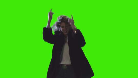 绿屏，女人，跳舞， Chromakey