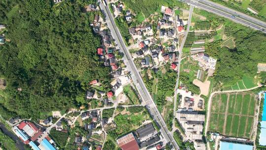 杭州余杭乡村道路风景航拍