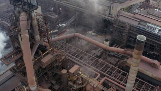 塔尔博特钢铁制造厂航拍视频素材模板下载