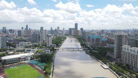 宁波勤州区奉化江江湾城全景4K航拍