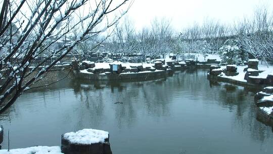 江南园林雪景