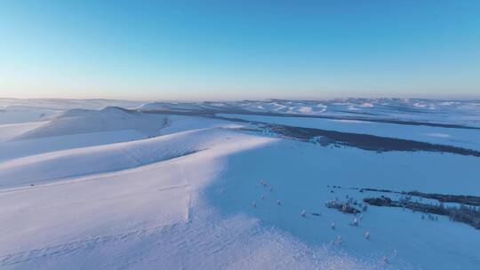 航拍内蒙古冬季雪原风光